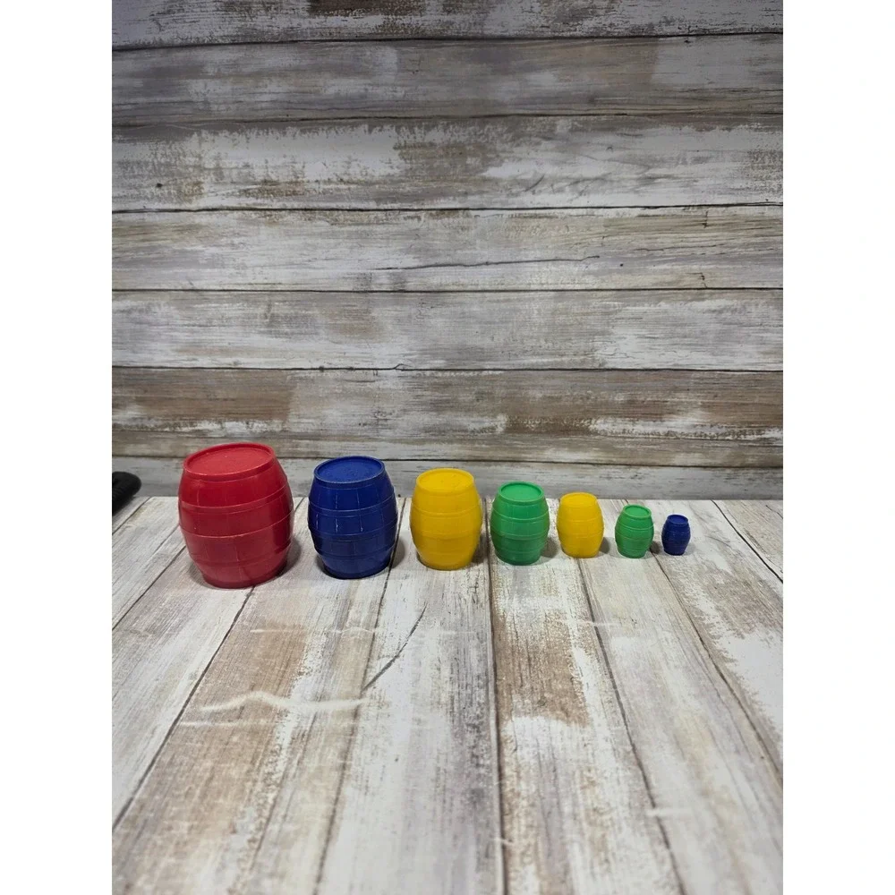 Vintage Child Guidance Kittie in the Kegs No 80 Nesting Barrels Stacking Toy USA